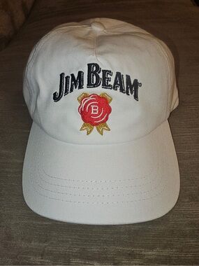 Jim Beam White Embroidered Drink Smart Cotton Baseball Cap